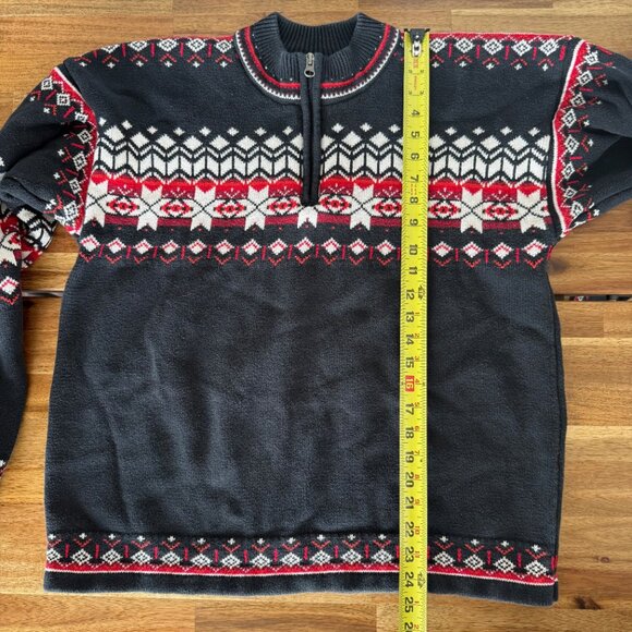 Hanna Andersson Fair Isle Sweater Nordic Quarter-Zip Womens Sz Large Cotton Knit - Picture 14 of 16